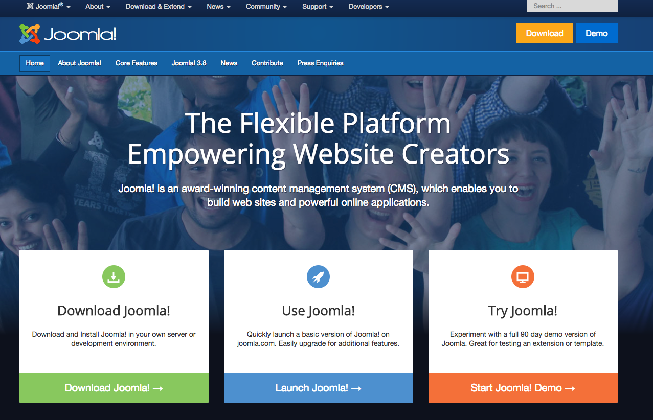 Joomla Demo » Try Joomla without installing it