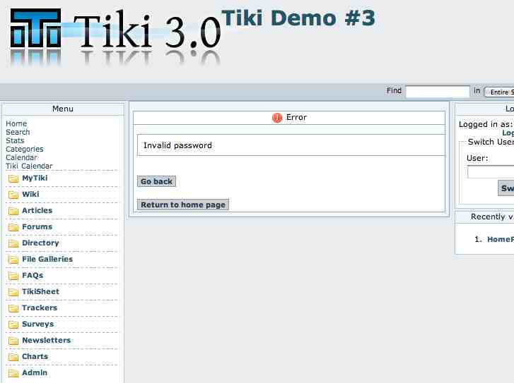 Tiki Wiki CMS Groupware Admin Demo