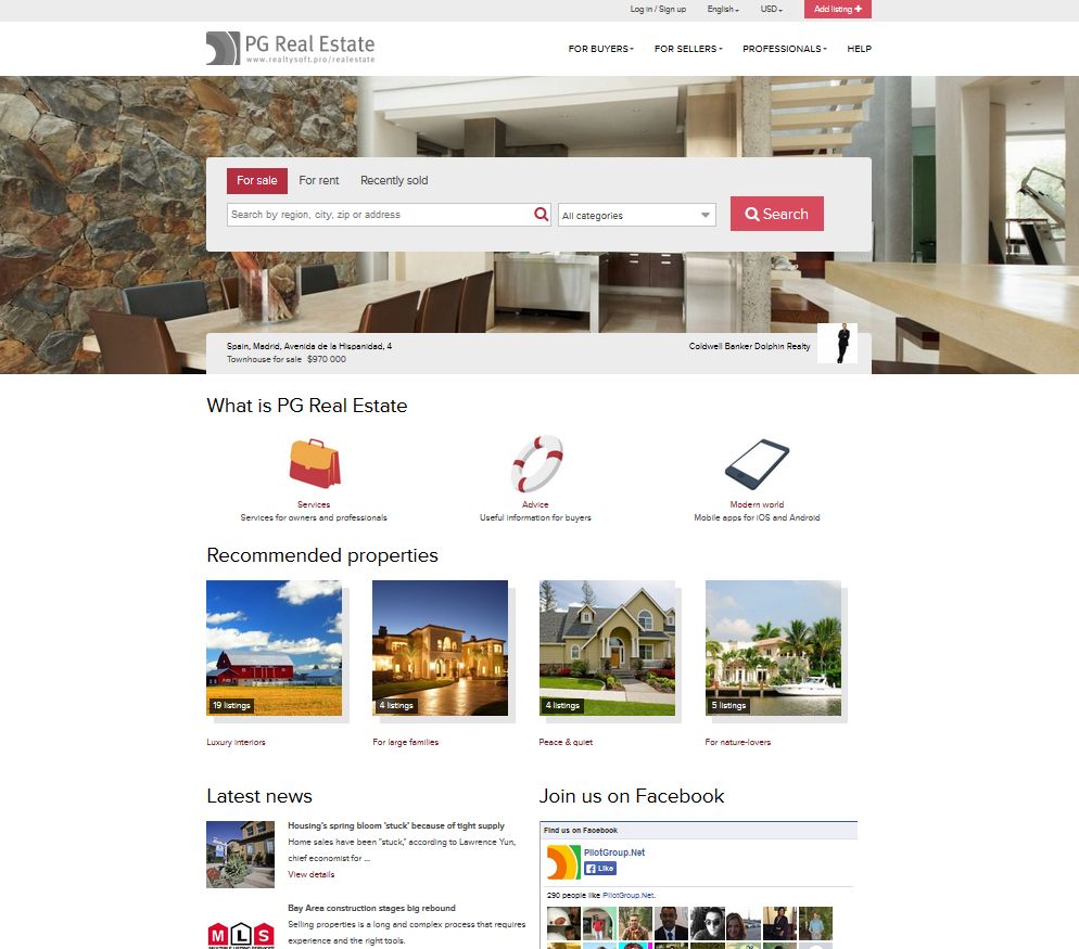Pg real Estate Theme Example