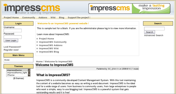ImpressCMS Demo Site