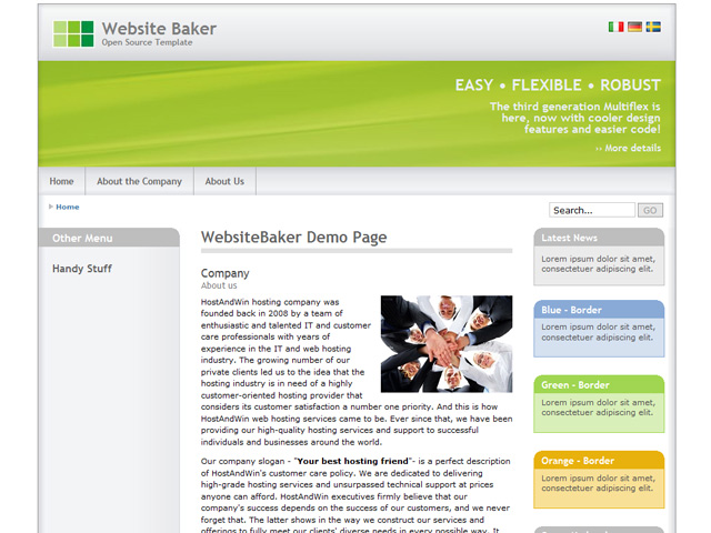 Website Baker Demo Site Try Website Baker Without Installing It
