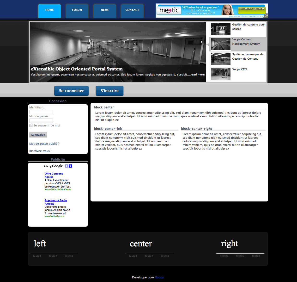 Xoops CMS Theme Preview